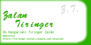 zalan tiringer business card