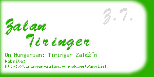 zalan tiringer business card